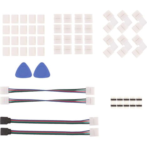 Connecteurs ruban LED RGB 4 broches 10 mm sans soudure pour 5050 SMD, jonction directe et en L (1/5)
