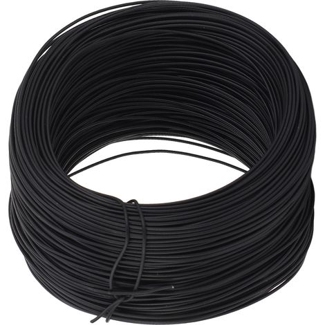 Fil de fer zingué électrolytique 0.55mm 85m rond enrobé PVC solide souple pliable pour ligature câble noir 1 pièce (1/5)