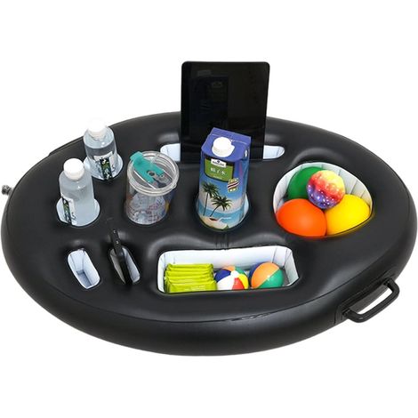 Portabicchiere gonfiabile - Portabicchiere galleggiante per piscina e giochi acquatici - PVC nero (1/5)