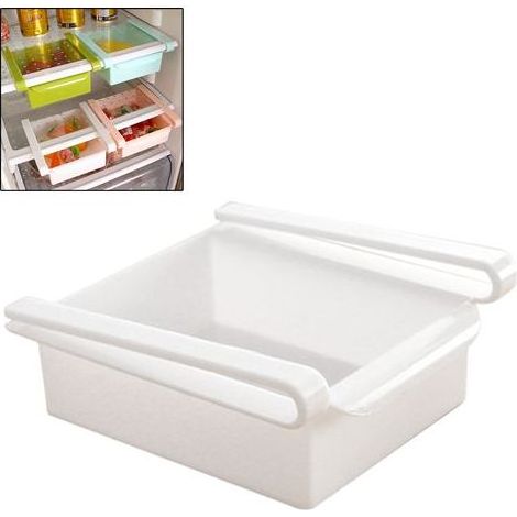 Étagère coulissante de rangement pour réfrigérateur et congélateur, organiseur d'espace de cuisine, tiroir de rangement à glissière, support de tiroir multifonction. (1/5)