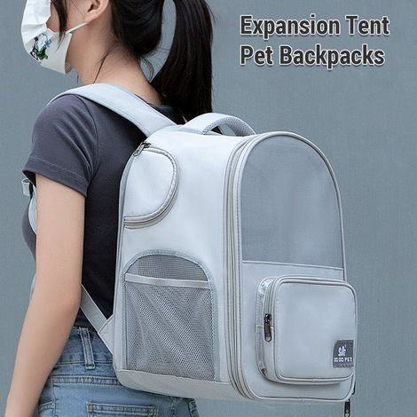Katzentragetasche, tragbare und atmungsaktive Outdoor-Haustiertasche, Schulterrucksack, erweiterbare Transportbox mit großem Fassungsvermögen für kleine und mittelgroße Katzen (1/5)