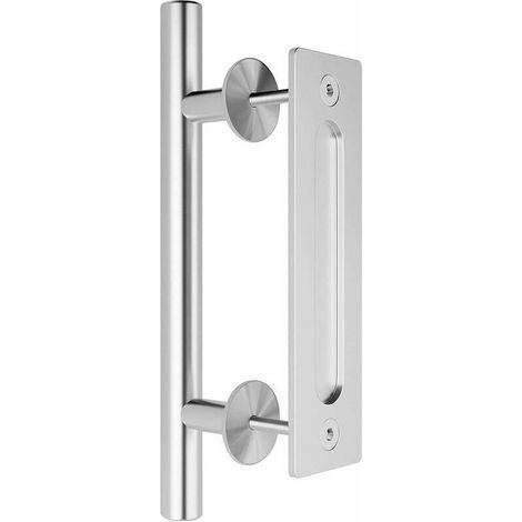 Poignée de porte coulissante double face en acier inoxydable invisible pour porte coulissante en bois 12 Inches (1/5)
