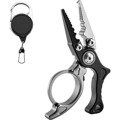 Mini pince de pêche avec rétracteur Zinger, coupe-fils, outil pour anneaux brisés et dégorgeoir (1/5)