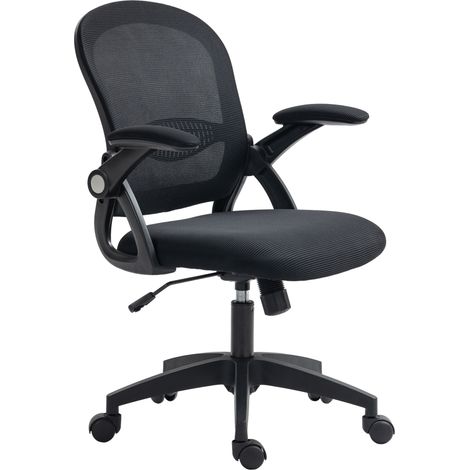 Fauteuil ergonomique dossier filet réglable en hauteur, 65,5x61,5x88-97,5cm, Noir