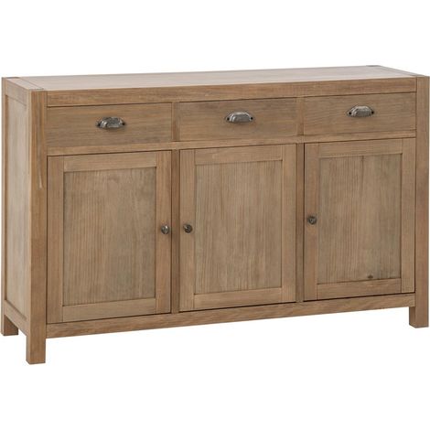 Buffet 3 Portes & 3 Tiroirs "Blois" 140cm Naturel (1/4)
