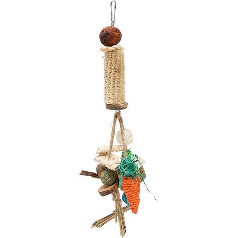 Jouets à mâcher suspendus pour cage à lapins, jouets à mâcher pour le nettoyage des dents des lapins, cochons d'Inde, chinchillas et hamsters. (1/3)