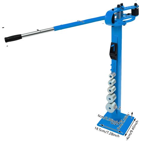 Machine de pliage manuelle, construction en acier durable, longueur de poignée réglable, Bleu clair (1/2)