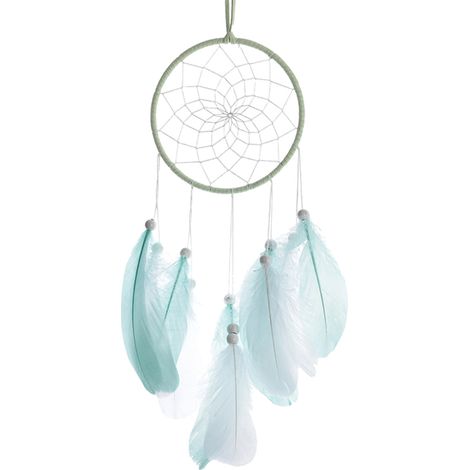 Dreamcatcher - Cercle Métallique 11 cm - Décor Murale pour Chambre d'Enfant et Salon - 50 cm de Longueur Totale - 1 Pièce (1/5)