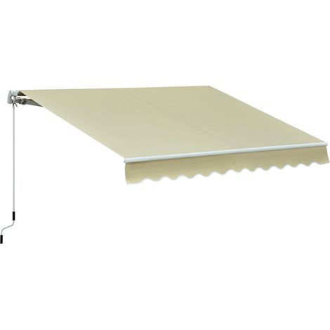 Toldo manual plegable de aluminio 295x250cm toldo manual retráctil ángulo ajustable con manivela para exterior balcón jardín terraza (1/7)