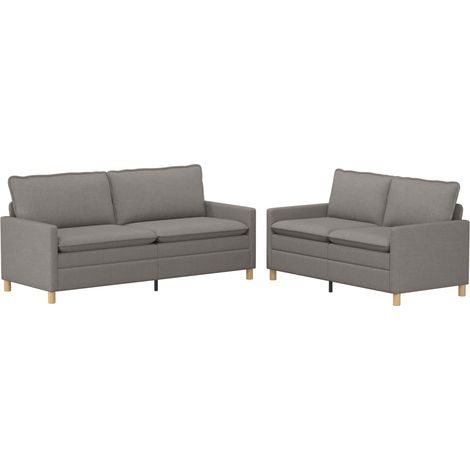Sofa Set 2 stk. Taupe Stoff vidaXL