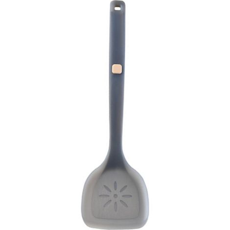Spatule en silicone résistante à la chaleur, antiadhésive, avec noyau en acier inoxydable, pour poêle, pelle de cuisson, gris foncé semi-translucide (1/5)