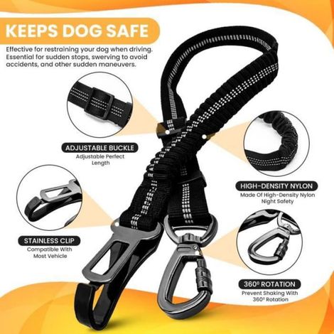 Ceinture de sécurité pour Chien de Voiture, Ceinture de sécurité réglable pour Animal de Compagnie, Laisse de Chat (1/4)
