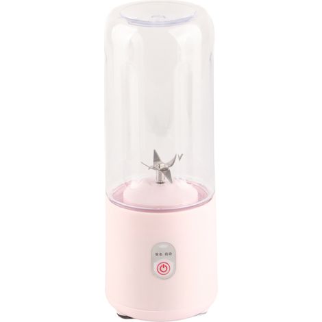 Extracteur de jus portable 500 ml Mini rose, 6 lames, chargement USB, pour fruits et légumes (1/5)