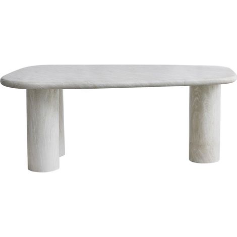 Table à manger 6 places en effet travertin - Beige - RHODES (1/4)