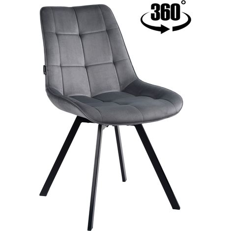Silla giratoria LAPO tapizada en terciopelo, gris. (1/5)