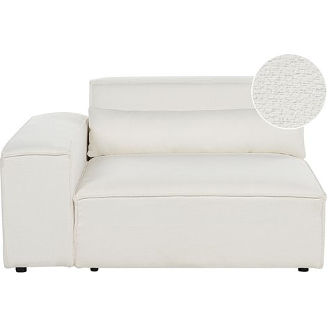 Módulo esquinero de sofá moderno 1 plaza tapizado de bouclé blanco Hellnar (1/5)