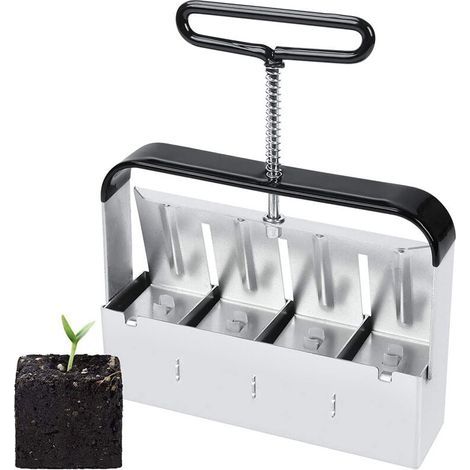 Outil de blocage de terre manuel - Outil de jardinage presse motte - 5cm - Bloque le sol - Avec poignée antidérapante, presse motte pour semis, confortable pour planter, transplanter, serre (1/5)