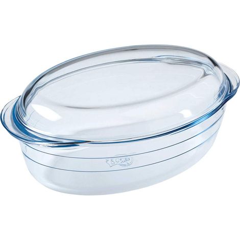 Ôcuisine 7541467 Oval in vetro borosilicato Forno 3L, silicone, trasparente, 3 litri (1/5)
