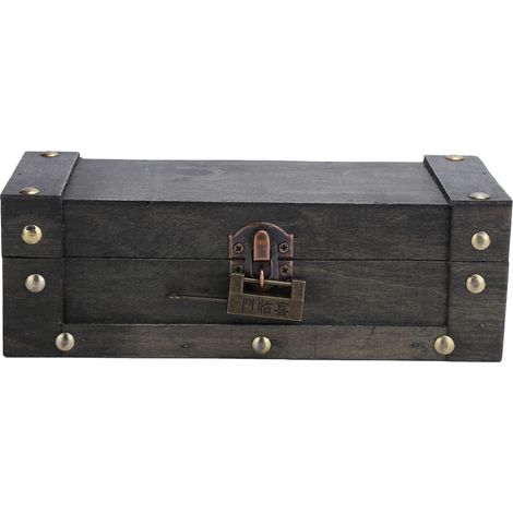 Boîte de Rangement Vintage Style Trésor Ancien pour Bijoux et Ornements (6702AGK Gris Caractères Chinois) (1/5)