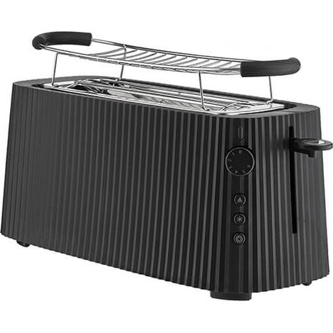 Alessi Plisse 2 Long Compartment Toaster Black