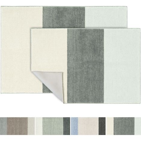 Badematte Horizont Hellgrau/Grau/Creme 50 x 80 cm