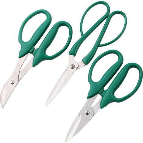 Sécateur de jardin (lot de 3), cisaille de jardin en acier inoxydable avec poignée ergonomique, cueille-fruits et légumes, coupe-fleurs-AquaForge (1/5)