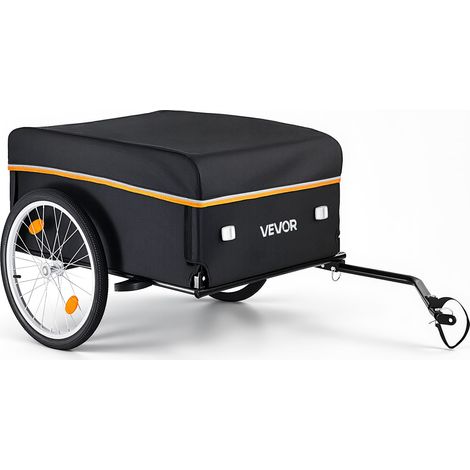 VEVOR Remolque para Bicicleta Plegable 59 kg con Ruedas Dobles de 50,8 cm, con Cuadro de Acero Aleado, Base Reforzada, Funda Oxford 600D y Reflectores para Camping, Compras y Transporte de Cargas (1/5)