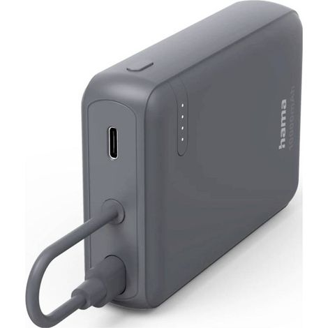 Hama Power Pack Travel mit Kabel, 10000mAh, 2 Ausgänge: 2x USB-C, Anthrazit Power bank Antracite Indicazione di stato