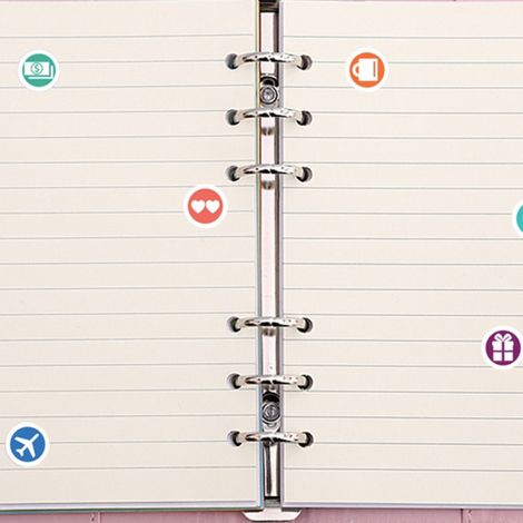 Organiseur de budget A6 en similicuir à motifs, fermeture magnétique, planificateur financier, classeur d'épargne et porte-documents