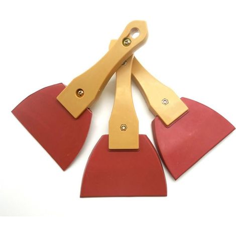 CCYKXA3pcs Spatule en caoutchouc, poignée en ABS confortable pour papier peint, mastic de peinture, outil de grattoir triangulaire de 18 cm (1/5)