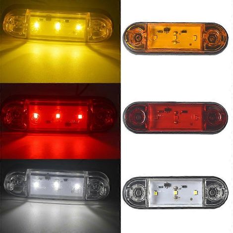 10 feux de position latéraux à 3 LED pour remorque automobile, feux arrière de remorque blancs (1/3)