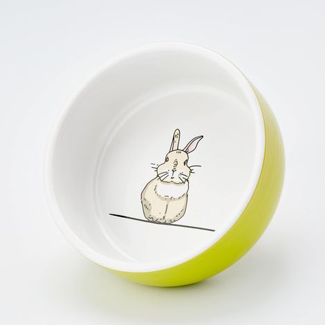Nobby 73768 Ciotola in Ceramica Rabbit, Verde/Bianco (1/2)