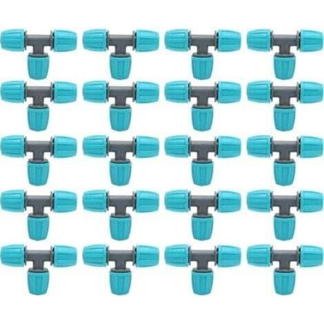 20pcs Raccords en T Barbelé, 16mm Raccords de Tuyau Barbelé Raccords Irrigation Goutte à Goutte Connecteurs en T de Tube Adaptateur 3 Voies Joints de Tuyau pour Jardin Cour Arrosage des Plantes (1/4)