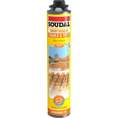 Soudal schiuma poliuretana per tegole tetti per pistola 750 ml - 40 o + 90 o C esente CFC (1/2)
