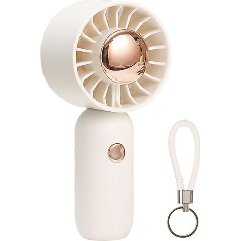 Ventilateur portable, mini appareil de refroidissement, 5,8 x 4,2 x 12,5 cm, petit gadget sans pales avec dragonne, circulateur d'air, idéal pour la maison, la chambre, les voyages, le camping, les pi (1/5)