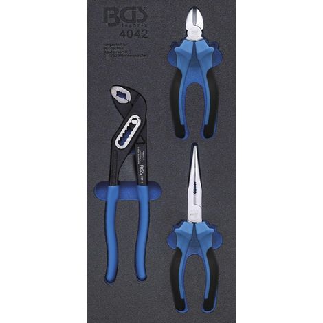 Juego de pinzas bgs technic negro 165mm 200mm
