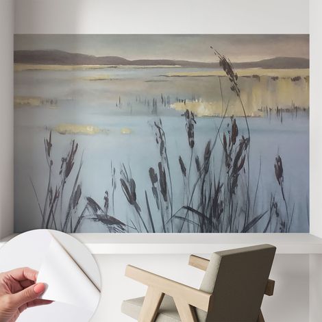Papier peint autocollant Mural avec colle pour salon et chambre Décoration murale rapide Lac paisible 104x70 cm (1/5)