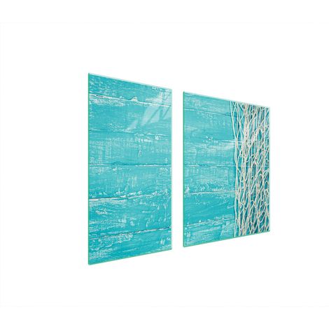 GLASSCHUTZPLATTE FÜR HERD 90x52 TÜRKIS (1/5)
