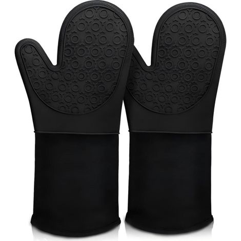 Heat-Resistant Gloves – 2-Piece Set – Black [Cross-Border Exclusive] - Heat-Resistant Gloves – 2-Piece Set – Black [Cross-Border Exclusive] (1/5)