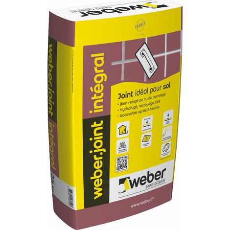 Weber Saint Gobain – Joint de carrelage gris acier 25 kg – Mortier hydrofuge pour joints de 2 à 20 mm – Convient pour murs et sols intérieurs et extérieurs (1/3)