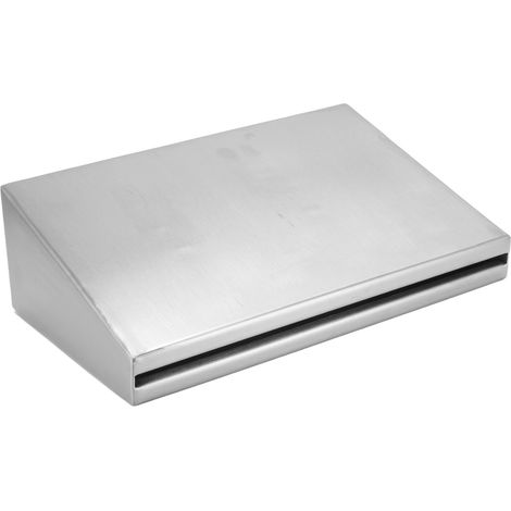 Fontaine rectangulaire cascade en acier inoxydable 12V G1 1/2 avec éclairage LED pour piscine et jardin (1/5)