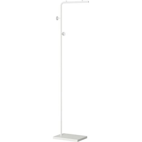 porte-manteau sur pied HOMCOM avec base en marbre, barre et 2 crochets métalliques pour chambre ou entrée, 35 x 25 x 170 cm, blanc