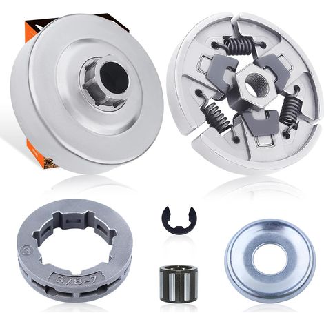 Roue dentée du tambour d'embrayage 3/8" 7T avec roulement pour tronçonneuses Stihl MS290 MS390 MS310, tambour d'embrayage, embrayage, roulement à aiguilles, roue dentée, rondelle, circlip (1/5)