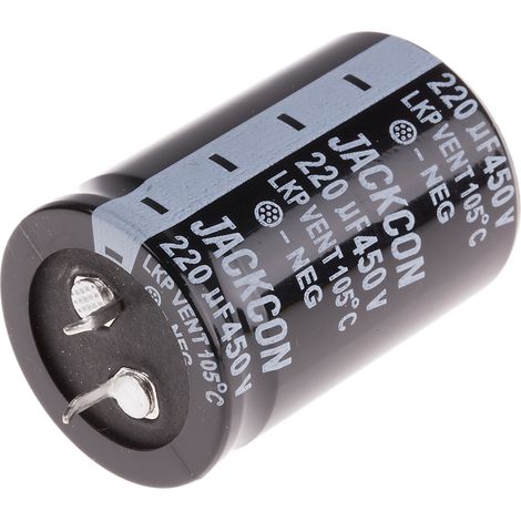 Condensateur RS PRO 220µF, 450V c.c. ( Prix pour 1 ) (1/2)
