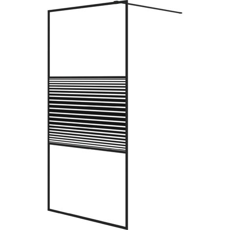 Maison Exclusive - Parete Doccia Walk in Nero 100x195 cm Vetro Trasparente ESG