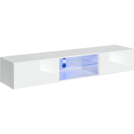 Banc TV mural Switch RTV 3 - L 180 x P 40 x H 30 cm - Blanc - Livraison gratuite (1/5)
