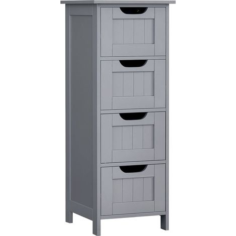 Mueble de baño con patas armario de almacenaje con 4 cajones cómoda 30 x 30 x 82 cm para salón cocina y pasillo ahorra espacio gris 120006507 (1/5)