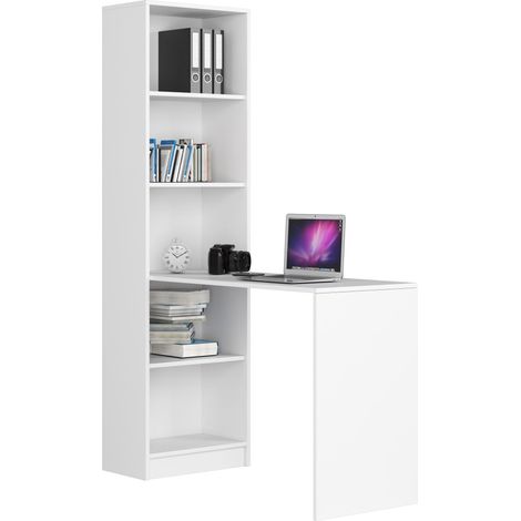 PC-Schreibtisch AKORD SMART in der Farbe Weiß Schreibtischbibliothek B125 x H180 x T50 cm (1/3)