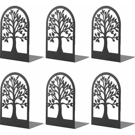Buchstützen aus Metall für Bücher, MSDADA kratzfeste Buchhalter für Büro, Schule und Zuhause, Buchteiler, CD-Ordnerhalter für Schreibtische (3 Paar) (1/4)
