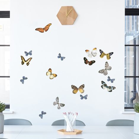 Sticker décoratif, photo des papillons multicolores, 68 cm X 24 cm (1/3)